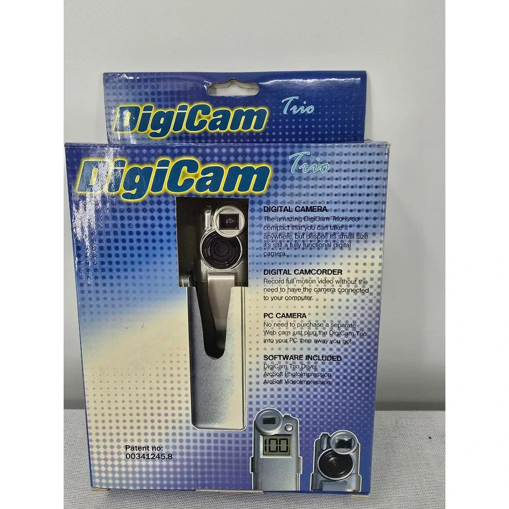 DigiCam Trio 3-in-1 Digital Camera Camcorder PC Web Cam Silver Vintage Y2K New